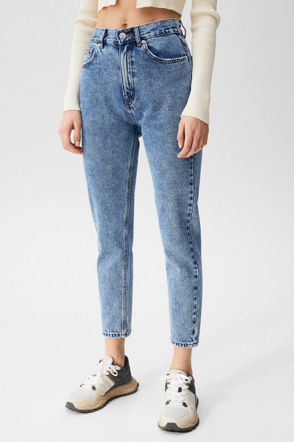 Basic Mom Jeans Blue - 图片 2