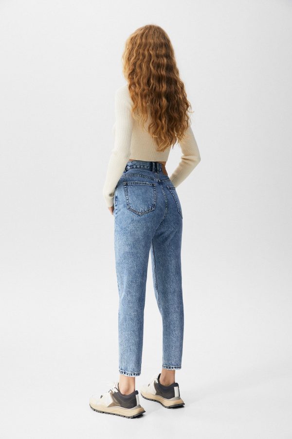 Basic Mom Jeans Blue - 图片 3