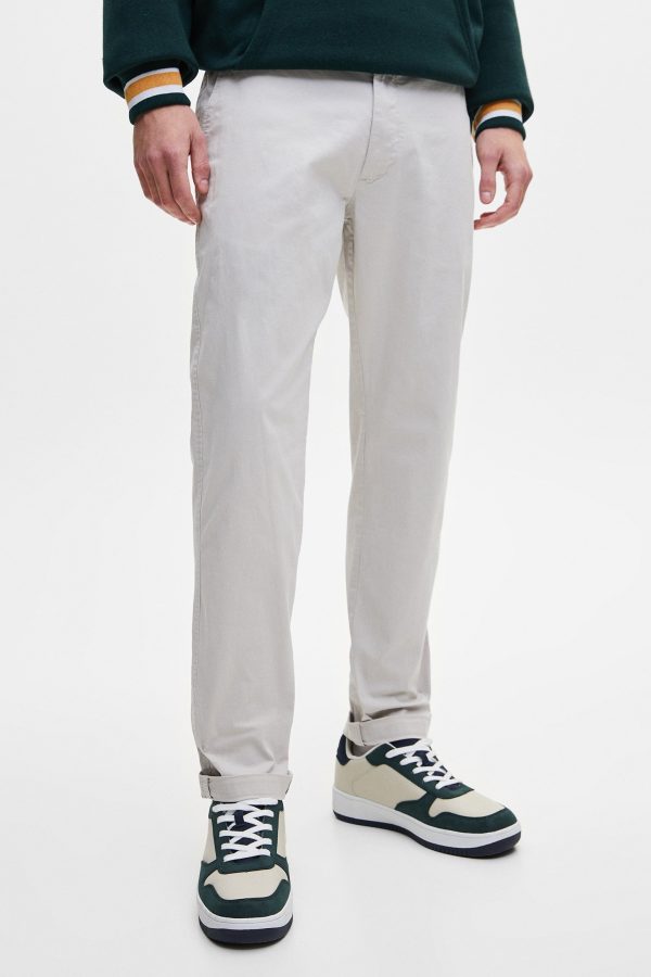 Basic Slim Fit Chinos Trousers - 图片 3